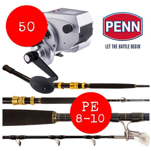 Penn Fathom Electric Reel 50 and Penn Assassin PE 8 - 10 Game Rod Bundle - Addict Tackle