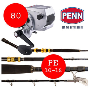Penn Fathom Electric Reel 80 and Penn Assassin PE 10 - 12 Game Rod Bundle - Addict Tackle