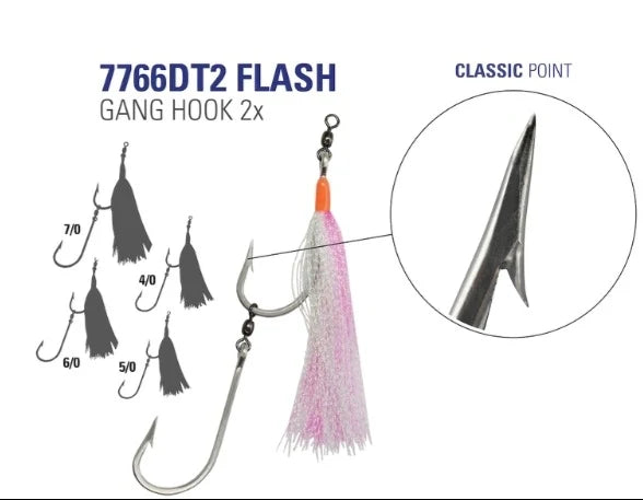 Mustad Classic 2 Hook Gang Tarpon With Flasher
