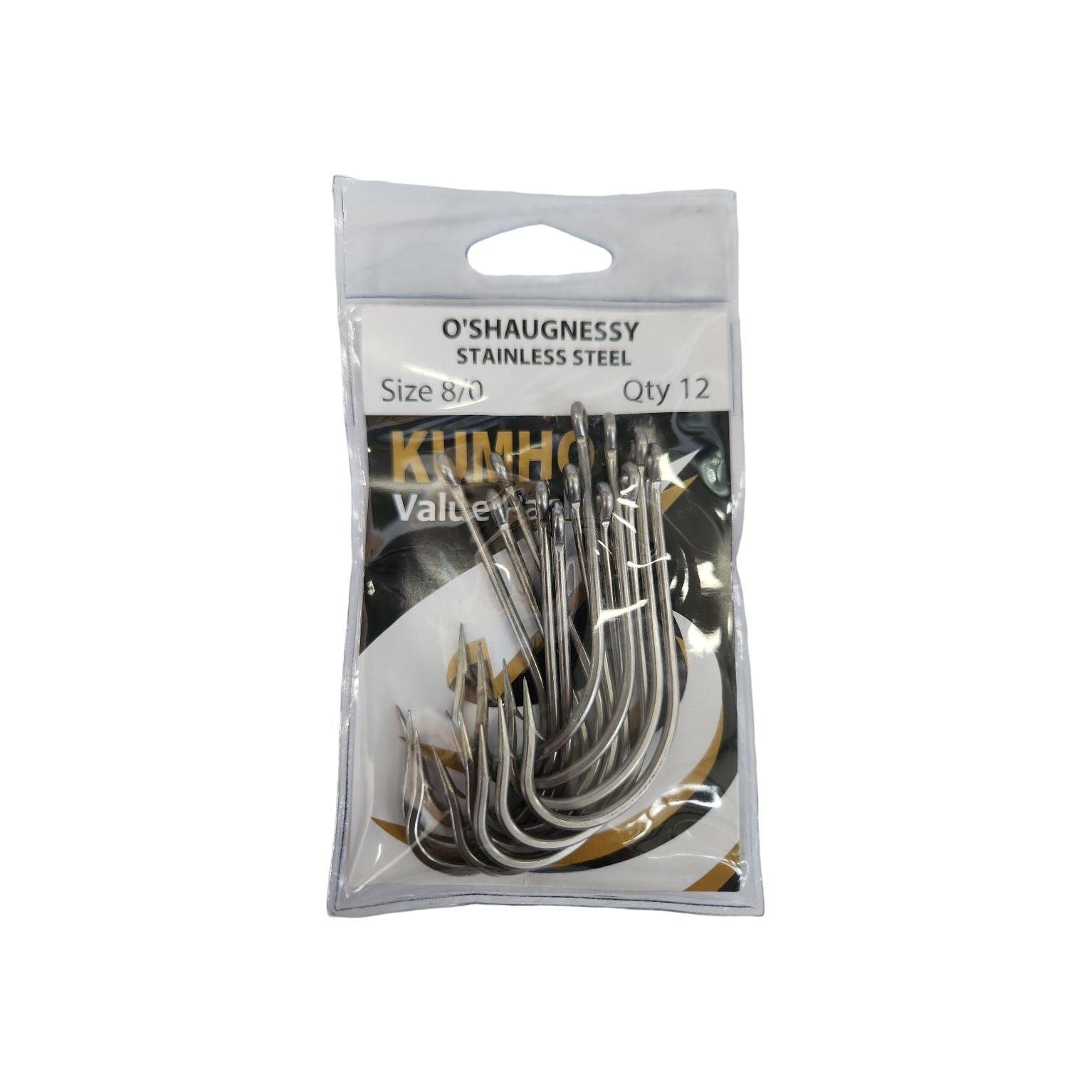 Kumho Stainless Steel O'Shaughnessy Hooks Value Pack - Addict Tackle