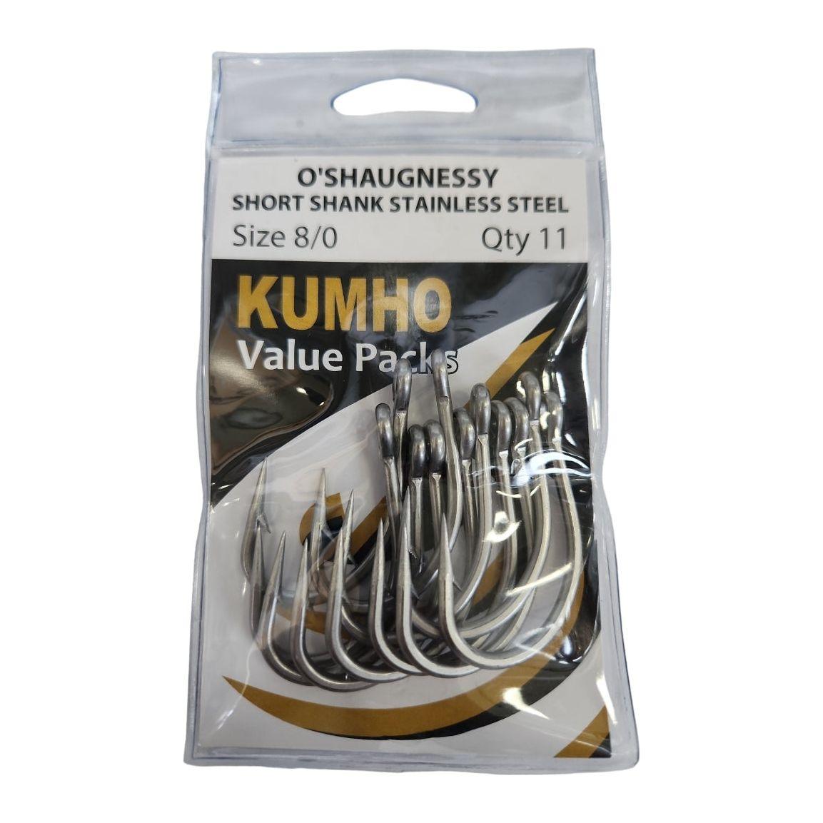 Kumho Stainless Steel Short Shank O'Shaughnessy Hooks Value Pack