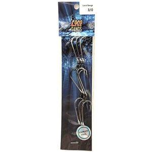 Loco Stainless Steel 3 Gang Hooks With Swivels - Addict Tackle