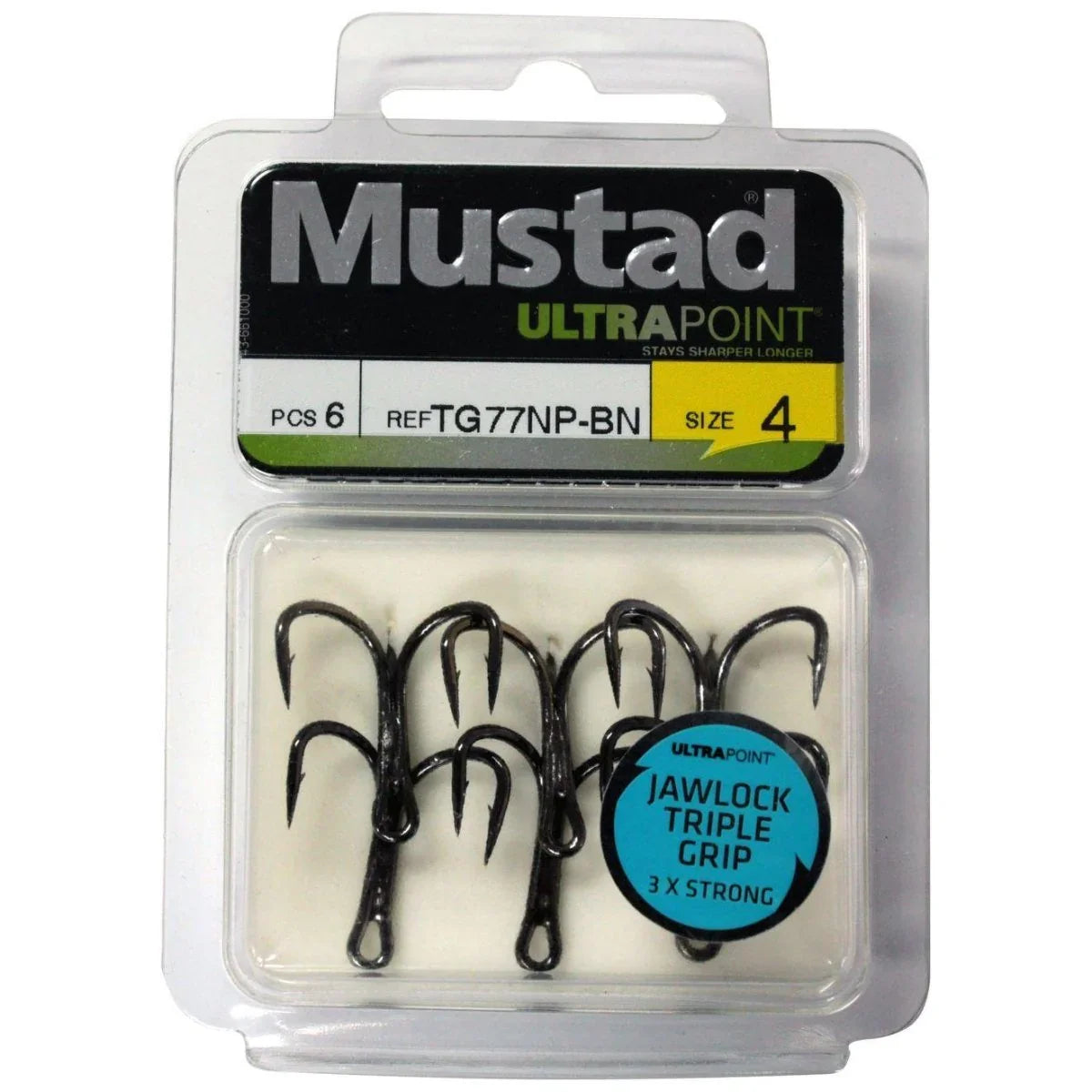 Mustad 3X Jawlock Triple Grip Treble TG - 77 - Addict Tackle