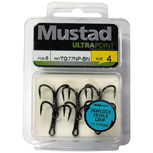Mustad 3X Jawlock Triple Grip Treble TG - 77 - Addict Tackle