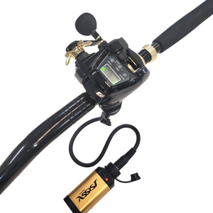 Wilson Electric Assist Reel + Lithium Battery & Live Fibre Rod Combo Curved Butt - Addict Tackle