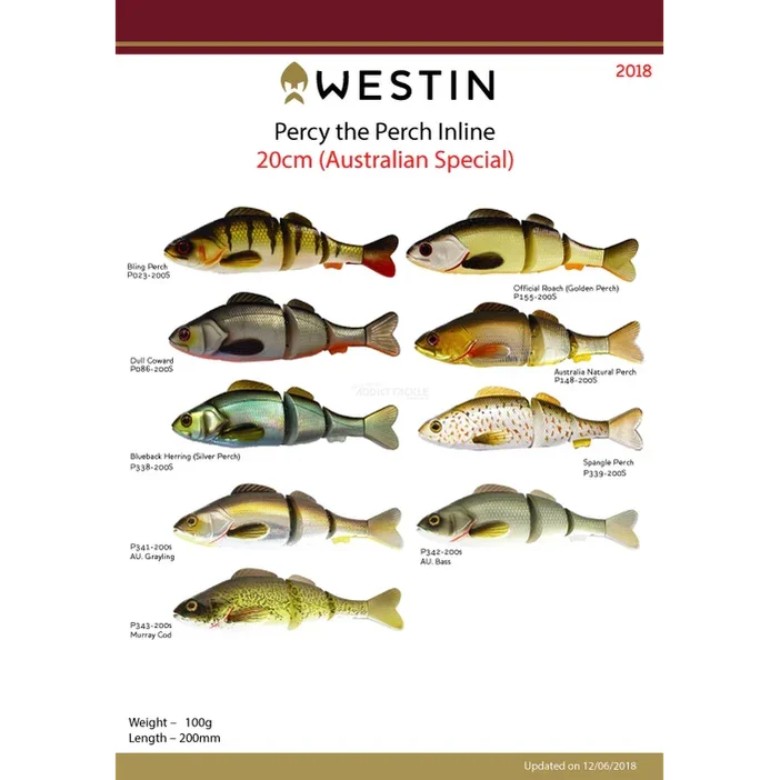 Westin Percy The Perch 20cm Inline Sinking Hard Body Lure by Westin at Addict Tackle