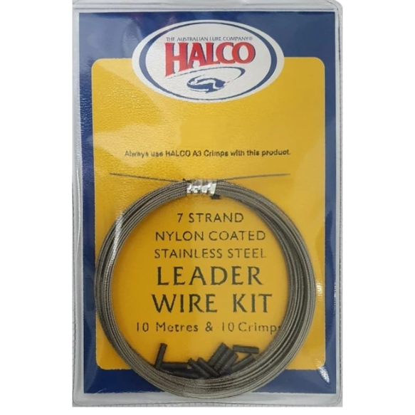 Halco 7 Strand Nylon Coated Leader Wire Kit 10m - Addict Tackle