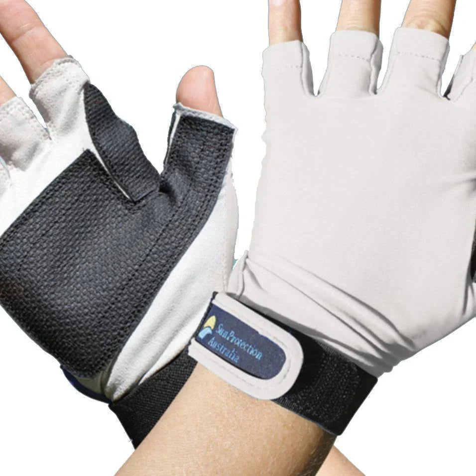 Sun Protection Fingerless Sports Gloves by Sun Protection at Addict Tackle