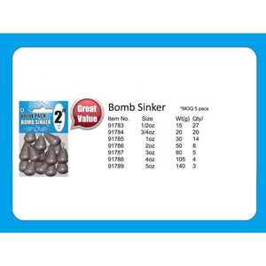 Cobalt Blue Value Pack Bomb Sinkers With Swivels