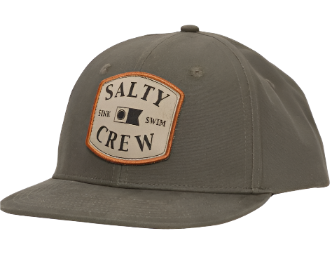 Green cap with Salty Crew logo on a white background