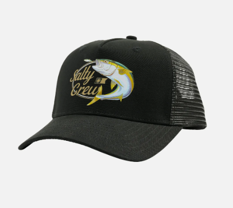 Salty Crew  Yellow Tailed Trucker Cap  Black