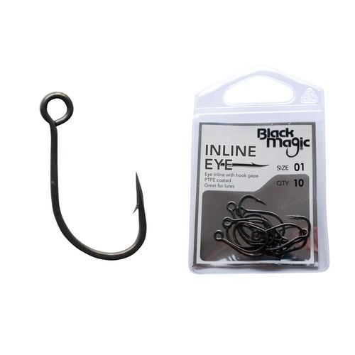 Black Magic Inline Eye Hooks - Addict Tackle
