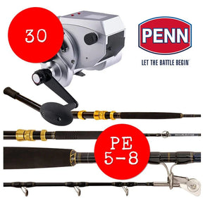 Penn Fathom Electric Reel 30 and Penn Assassin PE 5 - 8 Game Rod Bundle - Addict Tackle