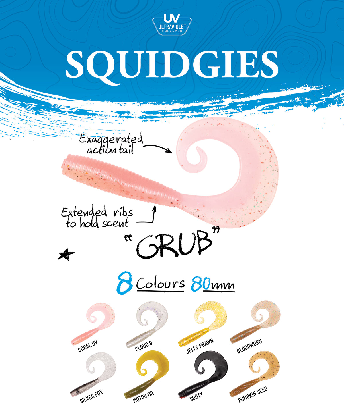 Shimano Squidgies Grub 80mm