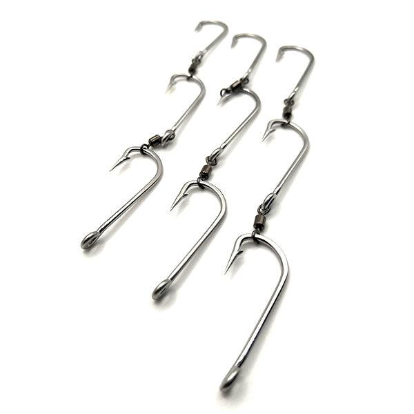 Loco Stainless Steel 3 Gang Hooks With Swivels - Addict Tackle