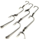 Loco Stainless Steel 3 Gang Hooks With Swivels - Addict Tackle