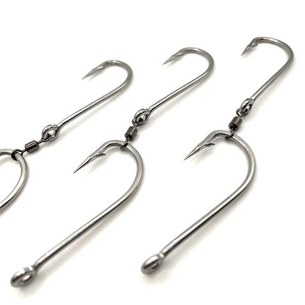 Loco Stainless Steel 2 Gang Hooks With Swivels - Addict Tackle