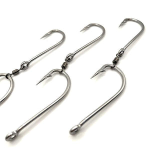 Loco Stainless Steel 2 Gang Hooks With Swivels by Loco at Addict Tackle