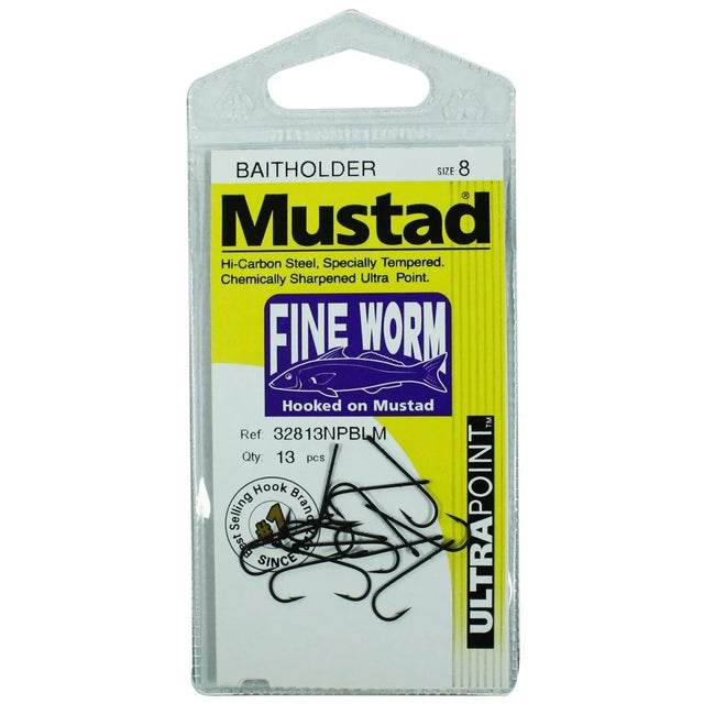 Mustad BaitHolder Fine Worm Hook - Addict Tackle