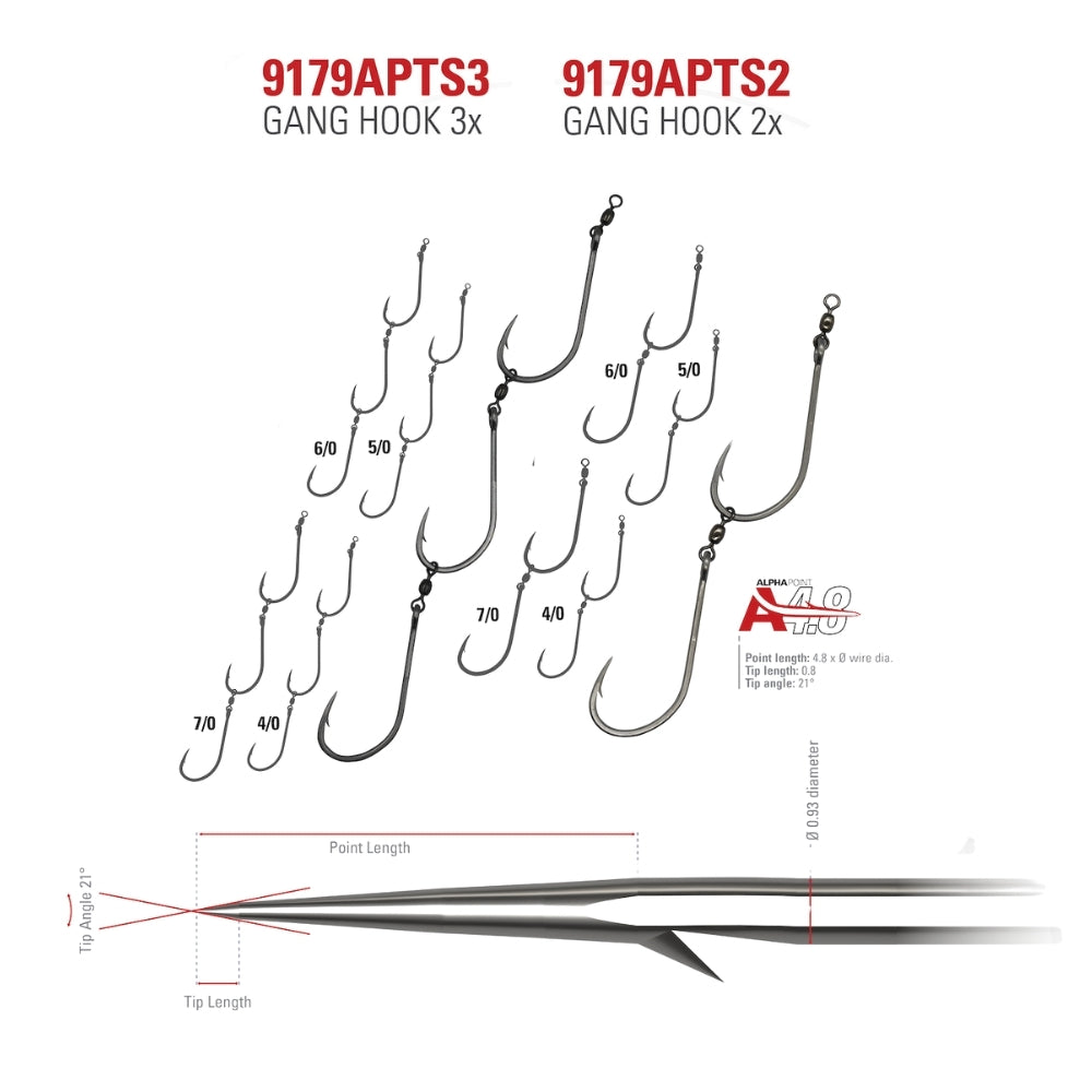 Mustad Tarpon 2 Gang Hooks