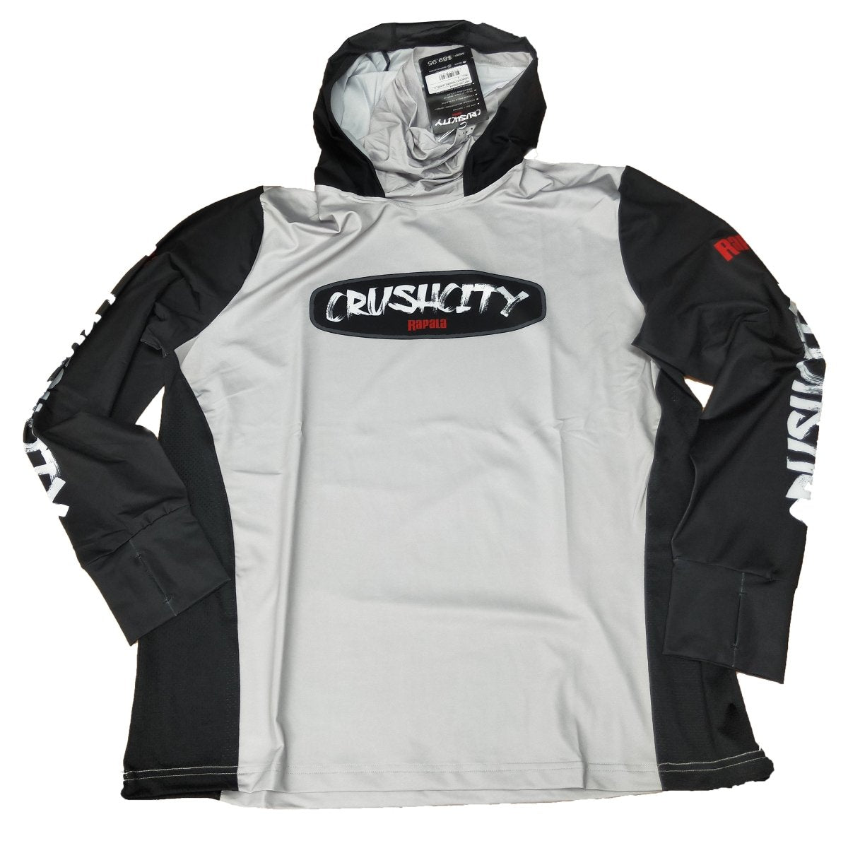 Rapala CrushCity Hooded Jersey Light Grey - Addict Tackle