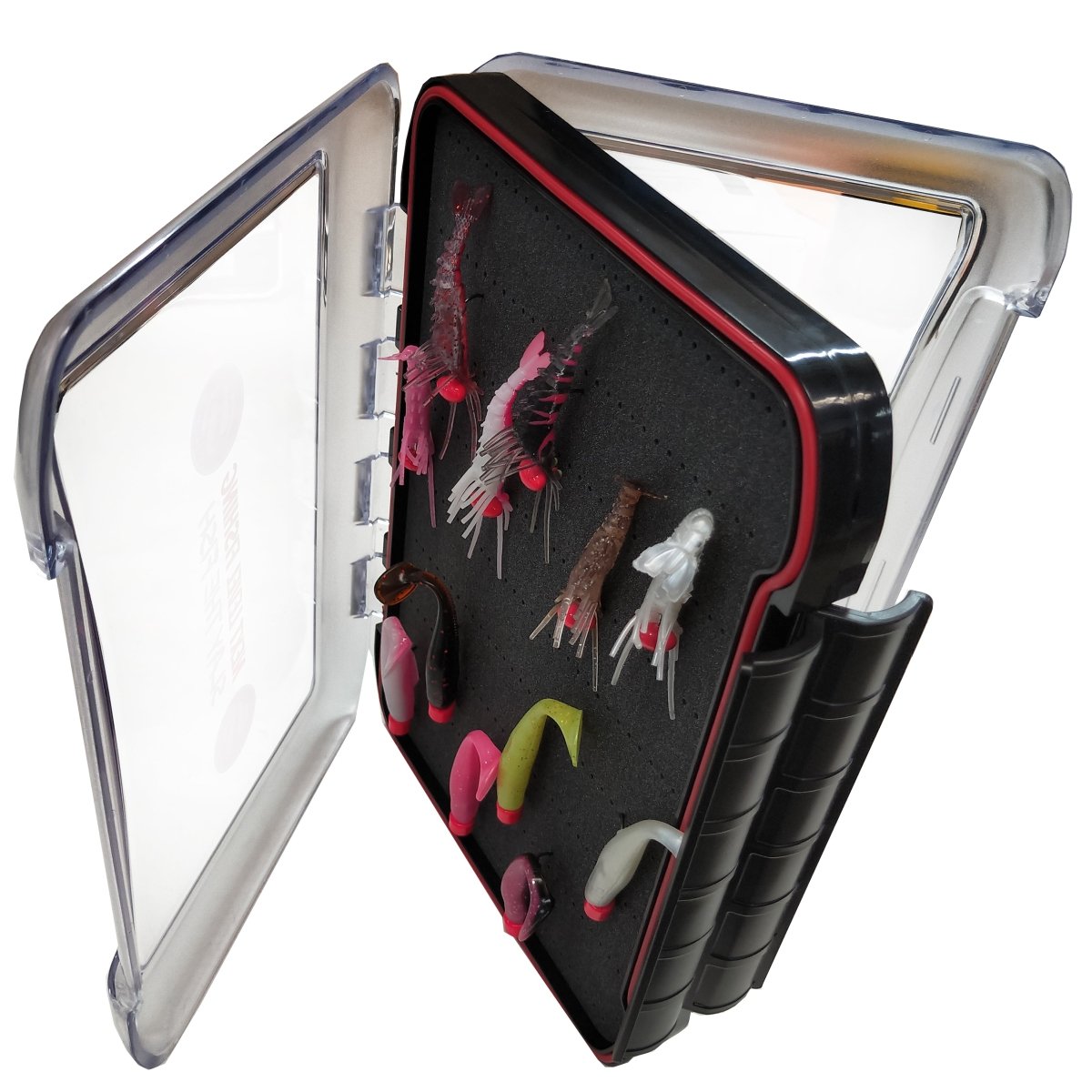 S Tackle Branded Red Tackle Box with Pre - Rigged PTS &amp; Prawns - Addict Tackle