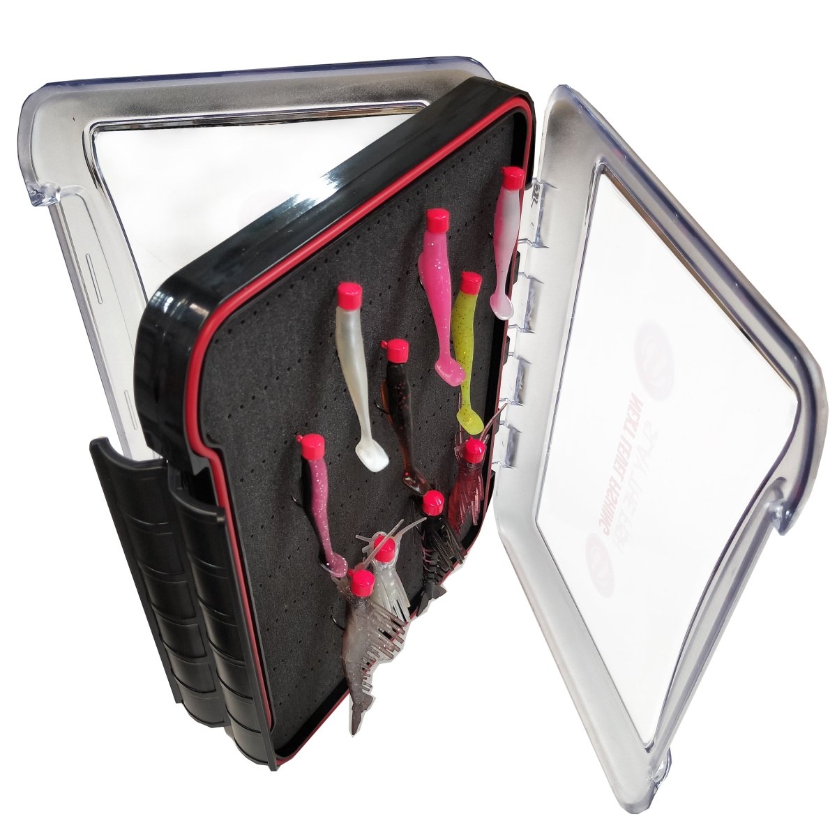 S Tackle Branded Red Tackle Box with Pre - Rigged PTS &amp; Prawns - Addict Tackle