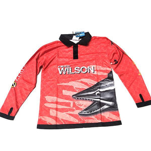 Wilson Kids Long Sleeve Fishing Shirt - Coral - Addict Tackle