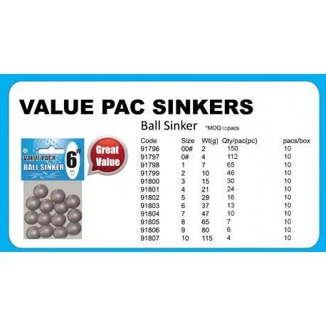 Cobalt Blue Value Pack Lead Ball Sinkers by Viva Fishing at Addict Tackle