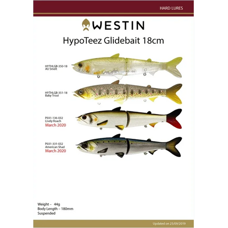 Westin Hypoteez Glide Bait 18cm by Addict Tackle at Addict Tackle