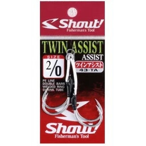Shout Twin Assist Hooks - Qty 2 by Shout at Addict Tackle