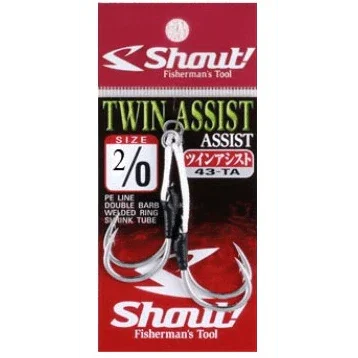 Shout Twin Assist Hooks - Qty 2 by Shout at Addict Tackle