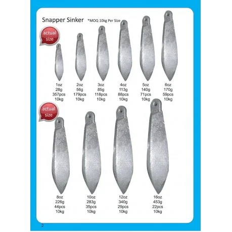 Snapper Sinker Single by Viva Fishing at Addict Tackle