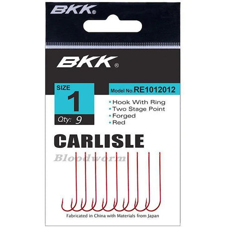 BKK Carlisle Bloodworm Hook Red by BKK at Addict Tackle