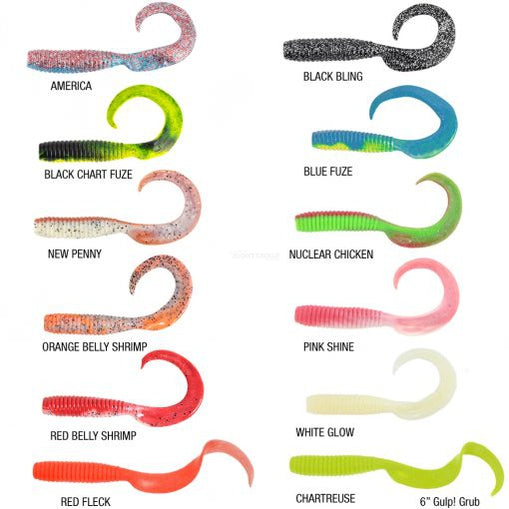 Berkley Gulp Grub Soft Plastics 6in by Berkley at Addict Tackle