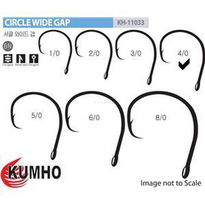 Kumho 11033 Wide Gap Black Circle Hooks by Kumho at Addict Tackle