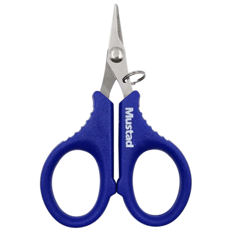 Mustad Blue Serated Braid Scissor Titanium by Mustad at Addict Tackle