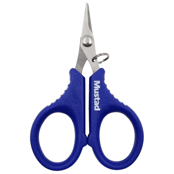 Mustad Blue Serated Braid Scissor Titanium by Mustad at Addict Tackle