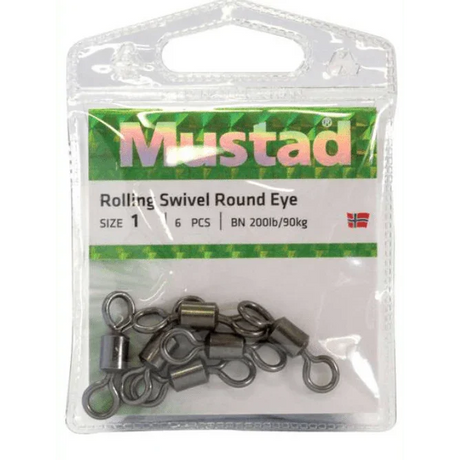 Mustad Rolling Swivel Round Eye - Addict Tackle