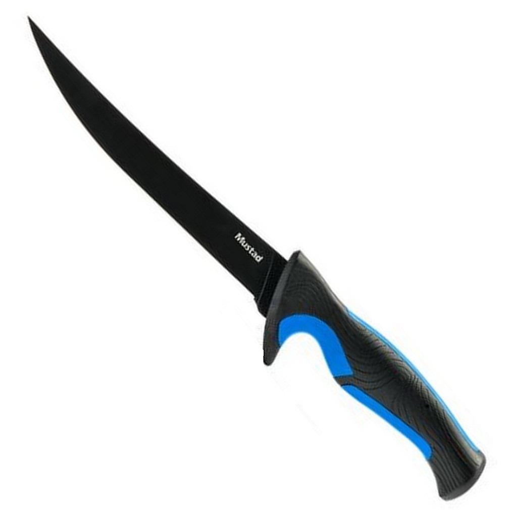 Mustad Teflon Coated Fillet Knife With Sheath 7&#39;&#39; Blue by Mustad at Addict Tackle
