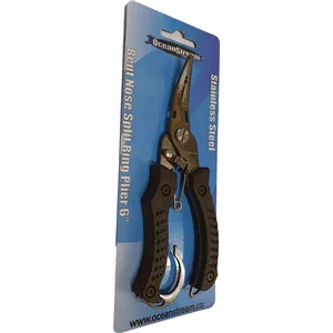 Ocean Stream Stainless Steel Bent Nose Split Pliers 6" by Ocean Stream at Addict Tackle