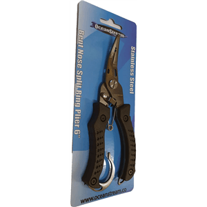 Ocean Stream Stainless Steel Bent Nose Split Pliers 6&quot; by Ocean Stream at Addict Tackle