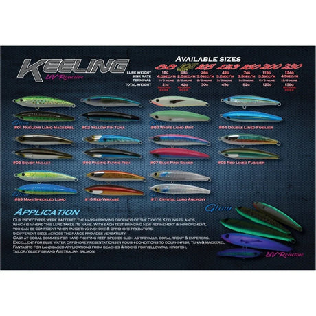 Ocean Legacy Keeling Lures 105mm Fast Sinking - Addict Tackle