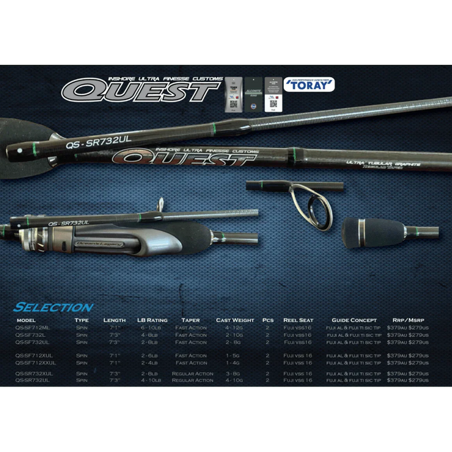 Oceans Legacy Quest Inshore Ultra Finesse Spin Rod - Addict Tackle