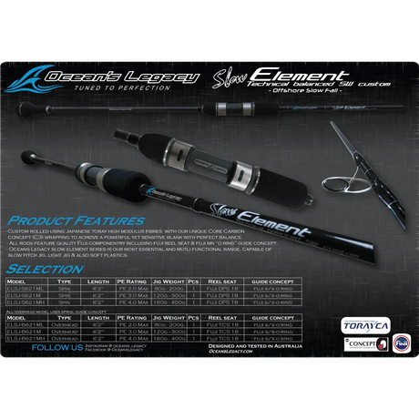 Oceans Legacy Slow Element Overhead Jigging Rod - Addict Tackle