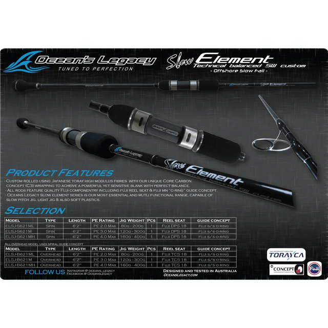 Oceans Legacy Slow Element Overhead Jigging Rod - Addict Tackle