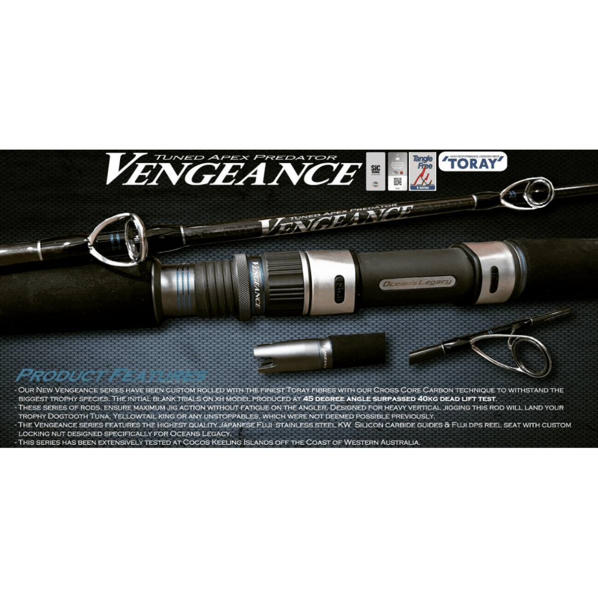 Oceans Legacy Vengeance Apex Predator Spin Jigging Rod - Addict Tackle