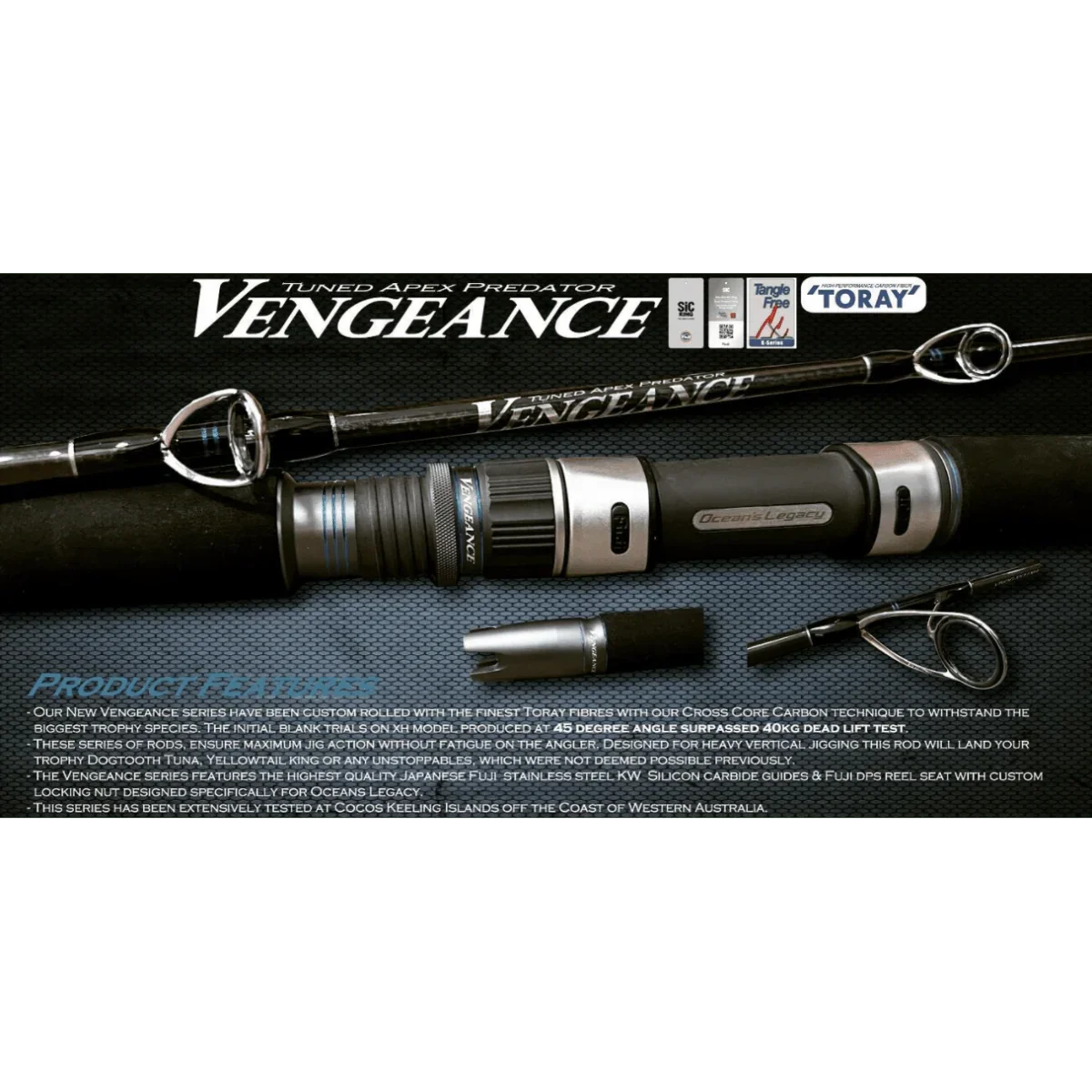 Oceans Legacy Vengeance Overhead Jig Rod - Addict Tackle