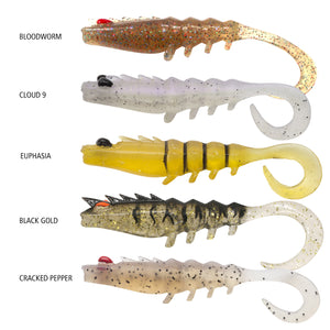Squidgies Prawn Wriggler Tail Soft Plastics 65mm by Shimano at Addict Tackle