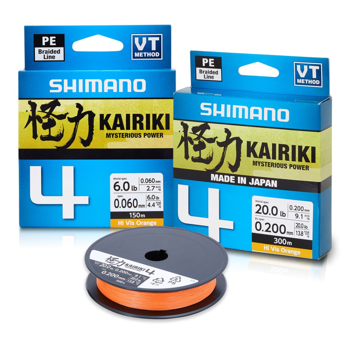 Shimano Kairiki 4 PE Braid Hi Vis Orange - Addict Tackle